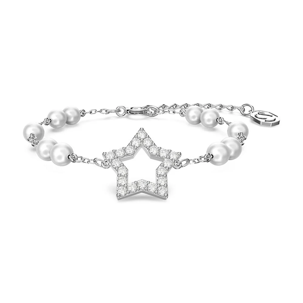 2X HP. Swarovski Stella Star Crystal Faux Pearls & Rhodium-Plated Bracelet - Picture 4 of 7